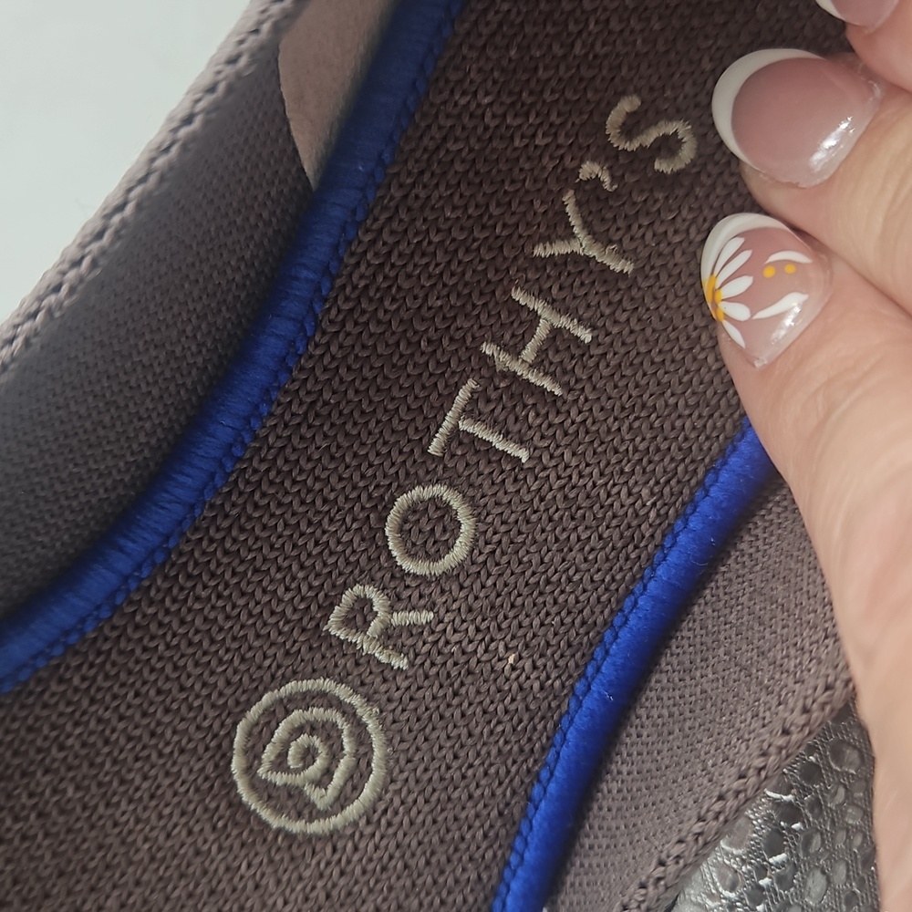 Rothy's The Flat Mink, Gray Mauve Brown Round Toe Shoes Knit 8 - Picture 5 of 13